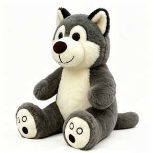 Peluche de husky sentado personalizado, peluche de husky siberiano gris, lindo peluche de perro husky - Product Image 3