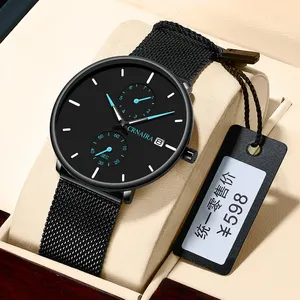 Минималистичные Мужские кварцевые часы с защитой от царапин, отличные водонепроницаемые наручные часы C898