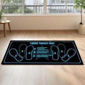 Alfombrilla Antideslizante para Sentadillas de 80 x 35 cm, Alfombrilla para Flexiones con Reducción de Ruido, Alfombrillas Auxiliares para Yoga con Posicionamiento de Pies para Ejercicios - Product Image 3