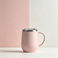 Gobelet isotherme en acier inoxydable de 12 oz, forme d'œuf, tasse à vin isolée à double paroi avec poignée