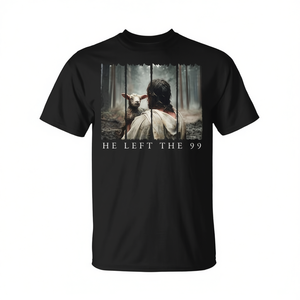 Camiseta He Left The 99 con versículo bíblico de Jesús, para hombre, color negro, talla mediana - Product Image 2