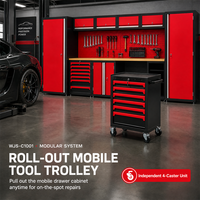Ensemble d'armoires de rangement pour garage WIGGLE, armoire à outils modulaire pour atelier avec établi, panneau perforé, système de rangement avec tiroirs verrouillables