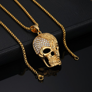Hip Hop Punk Gothique Squelette Mort Étanche En Acier Inoxydable Sans Ternissure Pendentif Bijoux De Mode Colliers pour Hommes En Gros - Product Image 5