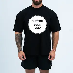 사용자 정의 디자이너 브랜드 무거운 무게 대형 박시 핏 크롭 티셔츠 인쇄 티 그래픽 t 셔츠 베일 남성용 패턴