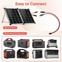 Cable Solar con Aislamiento de PVC, Conector Macho/Hembra de Una Sola Punta, 14AWG 2.5mm2, Material Crudo, 1M/1.5M/2M