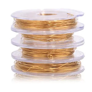 10m/roll Aço Inoxidável Beading pvd Banhado 18K Corda De Ouro Cabo De Pesca Tópico String Para DIY Colares Brincos Jóias Fazendo