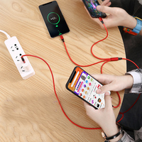 Câble USB personnalisé 3-en-1/3-en-1 Câble de données de charge rapide Micro Type C Câble USB 3 en 1 pour téléphone/Type-C/Android