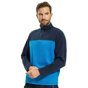 KY Men felpa in pile polare con mezza Zip impreziosita da collo a imbuto caldo Colorblock in pile