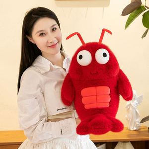 Peluche de Langosta Picante, Juguete de Peluche de Camarón Musculoso Divertido, Almohada Suave para Niñas, Peluche Relleno de Algodón PP Súper Suave - Product Image 4
