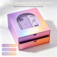 Boîte cadeau en papier à double tiroir personnalisée pour l'emballage de produits de téléphonie mobile