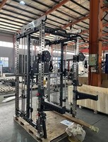 REYK Steel Smith Machine Squat Rack Cable Crossover Power Rack 75kg Weight Stack for Biceps/Triceps Training Universal Use