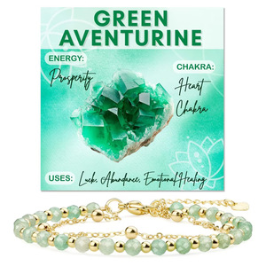 Bracelet Facetté <span class=keywords><strong>Perles</strong></span> Cristal Naturel Pierre de Guérison Chakra Double Couche Énergie Spirituelle Bijoux Yoga - Product Image 4