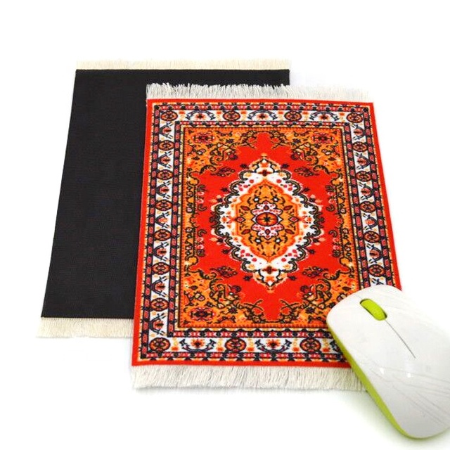 2024 Classic Heated Designs Stocked Carpet Woven Mouse Pad Mat with Rubber Base