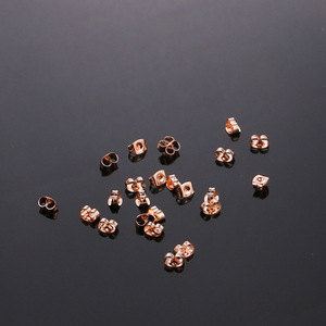 Aceworks ACS055 Plata y Oro Rosa Acero Inoxidable Pendientes Tipo Tapón para Oreja DIY Hechos a Mano Componentes de Joyería con Hebilla de Mariposa - Product Image 2
