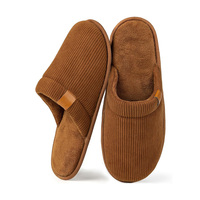 Chaussons d'intérieur pour hommes, entièrement personnalisables, design classique, respirants, avec doublure en polaire corail, chaussons en velours côtelé