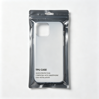 Sachet refermable transparent à trois soudures latérales avec trou de suspension pour étui de téléphone portable, pochette de présentation anti-poussière pour la vente au détail