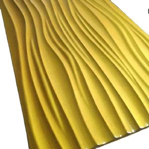 KTVレストランホテルシネマロビー用のカスタムインテリア装飾塗装MDF3Dウェーブウォールパネル - Product Image 6