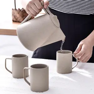 SIYUE 1.2L barril blanco dispensador de bebidas de porcelana cerámica café tetera taza conjunto contenedor de bebidas al por mayor 9655