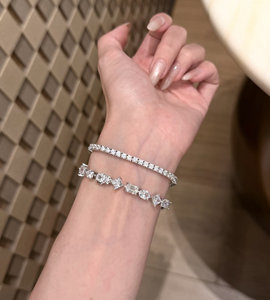 Bracciale <span class=keywords><strong>Tennis</strong></span> con Diamanti Coltivati in Laboratorio Personalizzato 10K 14K 18K VVS Multiforma CVD HPHT Catena <span class=keywords><strong>Tennis</strong></span> con Diamanti per Donna Certificato IGI - Product Image 2