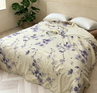 Couette d'été respirante moderne - Motif petites fleurs violettes 200x230cm pour literie domestique