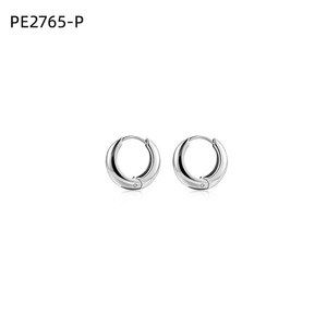 Amy Amy <b>Huggie</b> Earrings Stainless Steel <b>Silver</b> Plated Classic Women's Fashion Jewelry Gift 10mm - Product Image 3