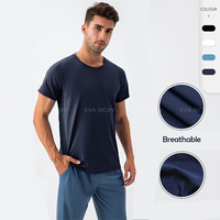 Haut de sport ample en maille pour homme, col rond, blanc, style décontracté, idéal pour l'entraînement et la gym