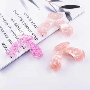 Pince à cheveux en forme d'aile de papillon, cristal rose, motif floral délicat, nouvelle arrivée de novembre, 8 cm, pince requin - Product Image 3