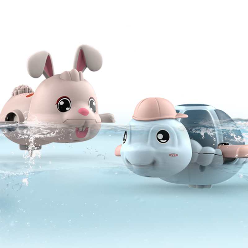 New Swim Tortoise and Rabit windup animal bathing toys baby