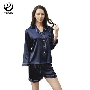 Pigiama in raso per <span class=keywords><strong>camicia</strong></span> da donna in raso e pantaloncini da <span class=keywords><strong>notte</strong></span> in <span class=keywords><strong>seta</strong></span> da donna 6042 - Product Image 1