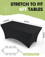 Couverture de table en polyester spandex extensible de qualité supérieure-Nappe ajustée élastique de taille 4,5,6,8FT pour la maison, le restaurant et les événements
