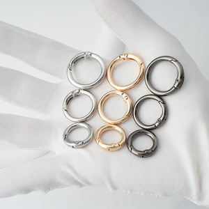 Venta directa de fábrica, cierres de resorte de anillo redondo para joyería DIY, mosquetón redondo que se puede abrir, llavero, bolsa, Clips, gancho, hebillas de cadena de perro - Product Image 4