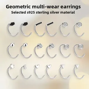 Anillos <span class=keywords><strong>de</strong></span> <span class=keywords><strong>Nariz</strong></span> <span class=keywords><strong>de</strong></span> Plata <span class=keywords><strong>de</strong></span> Ley 925 Altamente Pulidos, Anillos <span class=keywords><strong>de</strong></span> <span class=keywords><strong>Nariz</strong></span> con Bola Pequeña para Mujer, Regalos - Product Image 2