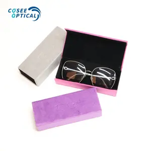 Collapsible Eyeglass Cases Velvet Foldable Sunglasses Case Glasses Folding Case with Logo for Women