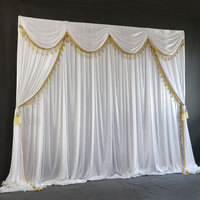 Rideaux de Fond de Scène en Drapé pour Mariage, Cadre de Support, Décoration de Rideau pour Fête et Événement