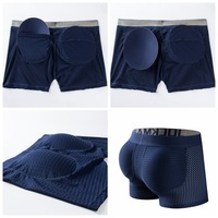 Vente en gros de qualité haut de gamme pour hommes boxeurs sexy en maille respirante pour hommes sous-vêtements avec pochette pour grosse bite avec coussin en éponge