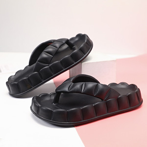 Tongs et sandales à semelle épaisse rehaussante pour l'extérieur, plage, femmes et hommes, été, EVA, blanc, beige, noir - Product Image 2