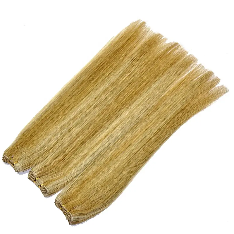 Real Factory Professional Manufacturer Wholesale Human Hair Extensions Machine Double Weft Highlight Remy Hair Weave