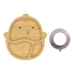Juego de cucharas y tenedores de silicona para bebé, utensilios de primer entrenamiento, plato de Bambú - Product Image 2