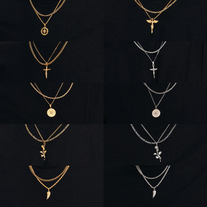 Conjunto de Collares en Capas para Hombre Estilo Vintage, Joyería Personalizada, Collar del Hombre de Vitruvio, Collar de Acero Inoxidable con Baño de Oro de 18k - Product Image 5