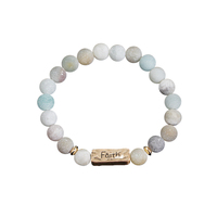 Pulsera de alta calidad con grabado inspirador, joyería de 8mm con cuentas naturales