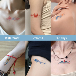 Autocollant de tatouages temporaires colorés <span class=keywords><strong>soleil</strong></span> esthétique, lune, montagnes et rivières <span class=keywords><strong>tatouage</strong></span> étanche pour visage bras jambe - Product Image 3