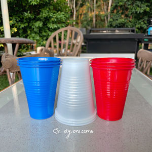 生分解性エコフレンドリー16オンス使い捨てプラスチック製ホットパーティーカップ　業務用100個入り　透明BPAフリー　リサイクル可能で耐久性あり - Product Image 2