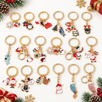 Porte-clés de Noël mignon en métal, motifs Père Noël, sapin, cloche, gant, breloque de sac de Noël, cadeau de Noël, accessoire pour la vente en gros et en vrac