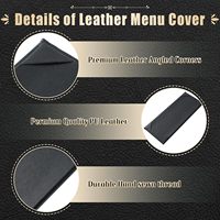Protège-menus en plastique pour restaurants, 4,25 po x 11 po, lot de 10, panneau unique, coins arrondis, supports noirs pour listes de plats, vins et boissons
