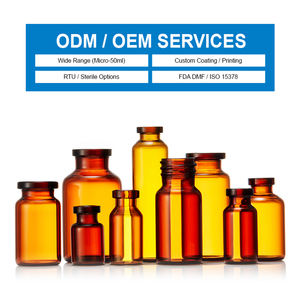 Стеклянные флаконы LINUO с индивидуальным логотипом: боросиликатные, прозрачные/коричневые, для сывороток, инъекционные, 2R, 3R, 4R, 6R, 8R, 10R, 15R - Product Image 2