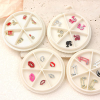 Charmes en métal 3D colorés pour la Saint-Valentin pour l'art des ongles, autocollants sexy pour les lèvres, logo personnalisé, décorations tendance pour femmes