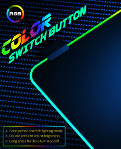 Almohadilla Led suave extendida grande para juegos RGB con 14 modos de iluminación, 2 niveles de brillo, alfombrillas para ratón de ordenador para juegos - Product Image 5