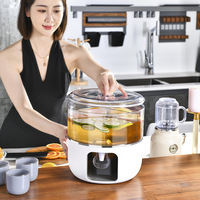 Bouilloire de cuisine rotative transparente en plastique de style japonais seau à glace d'été de grande capacité Design moderne eau froide
