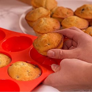 Moule à gâteau rond en silicone à six trous, résistant à la chaleur, pour la cuisson à la maison et en cuisine - Product Image 1