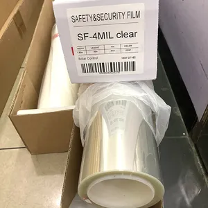 Film de sécurité Sf-4Mil Clair Sécurité Pare-balles Fenêtre Teinte Film de Sécurité Films De Fenêtre De Voiture En Gros Bâtiment Fenêtre Autocollant De Sécurité